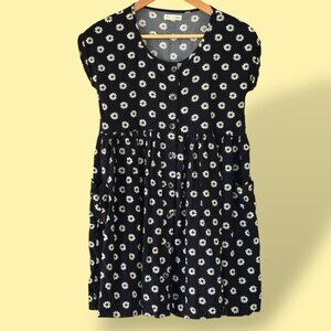 Tucker & Tate Girls Black White Daisy Floral Dress Boho Lagenlook Size‎ Large